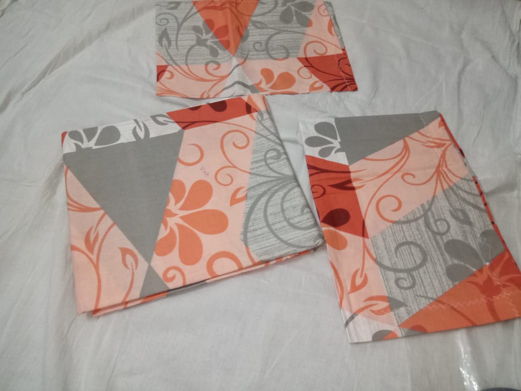 Orange and Cement Color Bedsheet